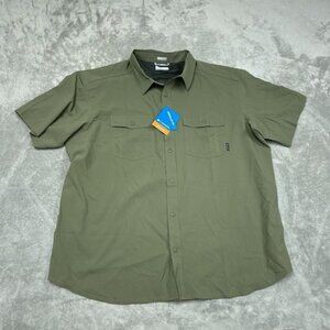 Columbia Mens Green Omni-Shade Regular Fit XXL Button-Up Shirt a0176